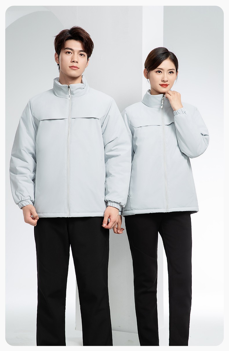 YJ-768 冬季一體式棉沖鋒衣工作服男純色加厚保暖工廠企業(yè)裝團(tuán)體服定制(圖18)